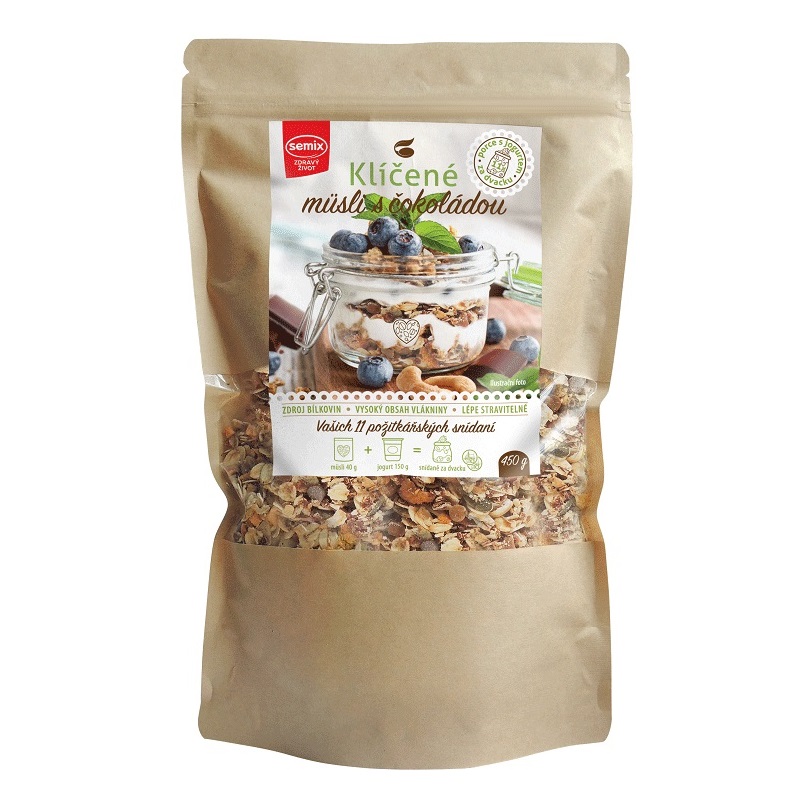 Musli germinat cu ciocolata fara gluten, 450 g, Semix