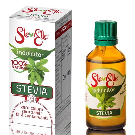 Indulcitor cu Stevia SteviElle, 50 ml, Hermes Natural