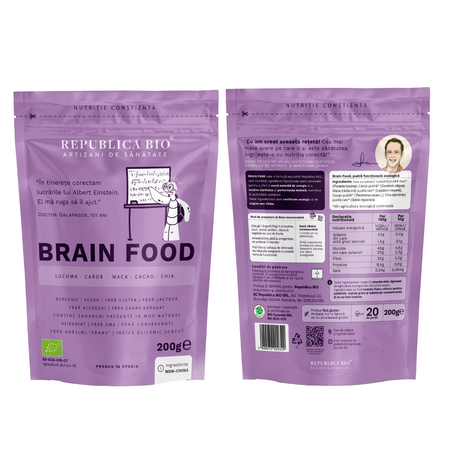 Pudra functionala ecologica Brain Food, 200 g, Republica Bio 734501