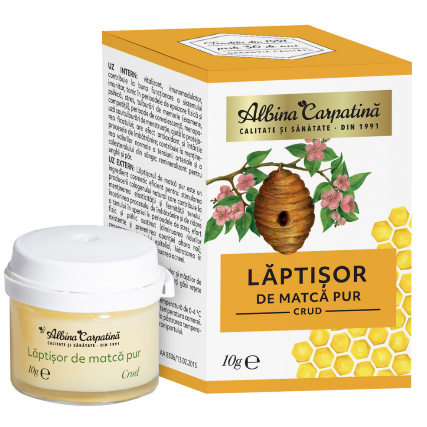 Laptisor de matca pur, crud, 10 g, Albina Carpatina : Farmacia Tei online
