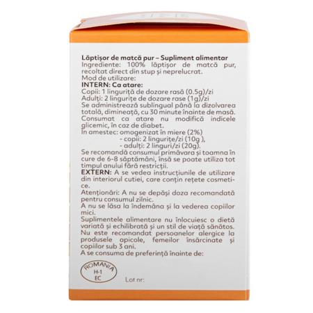 Laptisor de matca pur, crud, 10 g, Albina Carpatina 722015