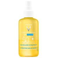 Apa cu acid hialuronic si protectie solara SPF 50+ pentru fata si corp Capital Soleil, 200 ml, Vichy