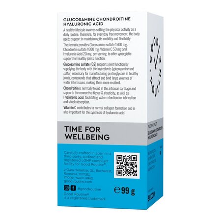 Glucosamine Chondroitin Hyaluronic Acid Good Routine, 90 comprimate, Secom 711413