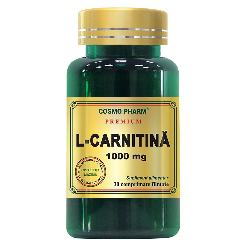 L-carnitina, 1000 mg, 30 tablete, Cosmopharm