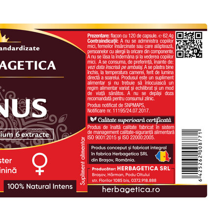 Venus, 120 capsule, Herbagetica 689068