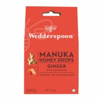Bomboane cu miere de manuka, ghimbir si echinacea, 120 g, Wedderspoon