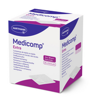 Comprese extra absorbante din material netesut Medicomp Extra, 5 cm x 5 cm, 25 bucati, Hartmann