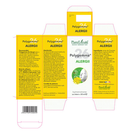 Polygemma 26 Alergii, 50 ml, Plant Extrakt 731877