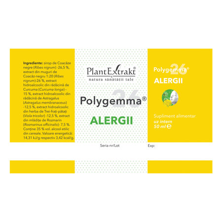 Polygemma 26 Alergii, 50 ml, Plant Extrakt 731878