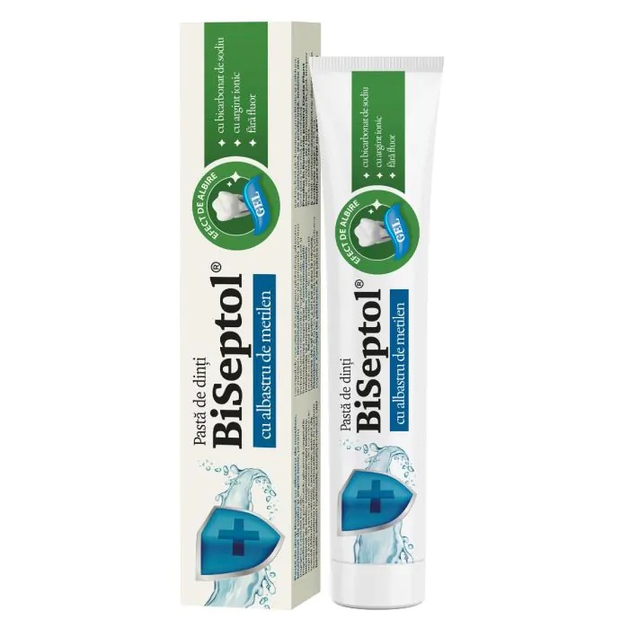 Pasta de dinti cu albatru de metilen Biseptol, 75 ml, Dacia Plant