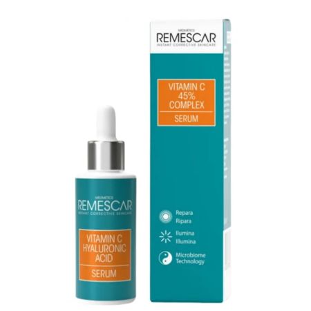 Serum reparator cu Vitamina C si Acid hialuronic, 30 ml, Remescar