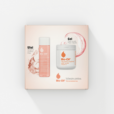 Pachet Ulei pentru ingrijirea pielii + Gel pentru ingrijirea pielii uscate, 125 ml + 200 ml, Bio Oil 559362