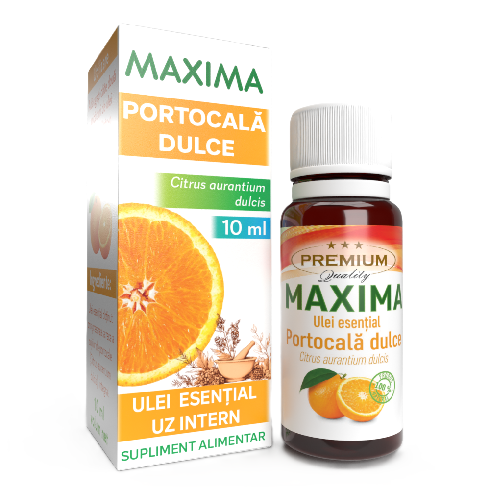 Ulei esential de portocala dulce Maxima, 10 ml, Justin Pharma