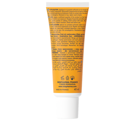 Fluid protector matifiant SPF 50+ Dry Touch UVEBLOCK, 40 ml, Isis Pharma 632881