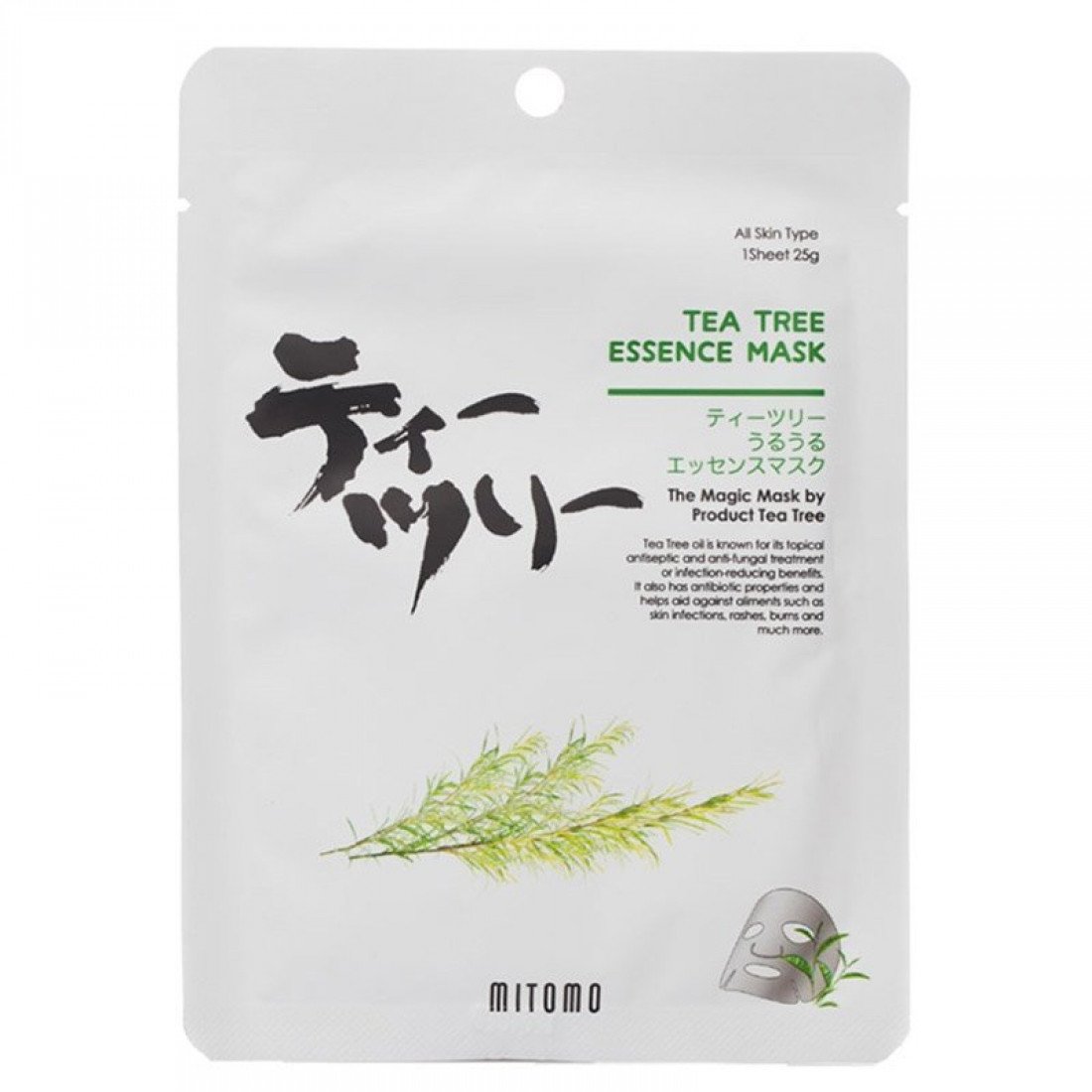 Masca de fata cu Tea Tree, 26 gr, Mitomo