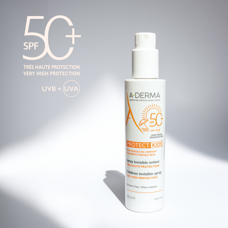 Spray protectie solara pentru copii SPF 50+ A-Derma Protect Kids, 200 ml, A-Derma 706253
