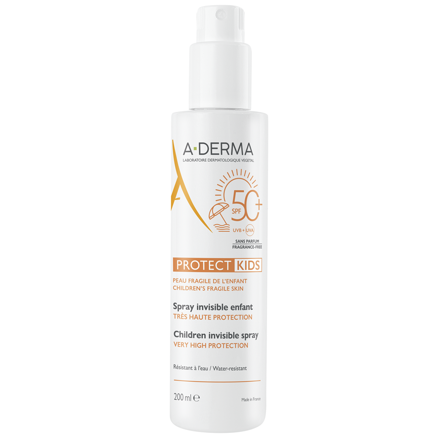 Spray protectie solara pentru copii SPF 50+ A-Derma Protect Kids, 200 ml, A-Derma