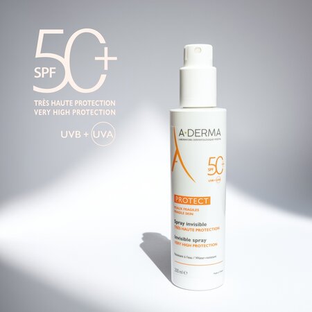 Spray pentru piele sensibila cu SPF 50+ A-Derma Protect, 200 ml, A-Derma 731038