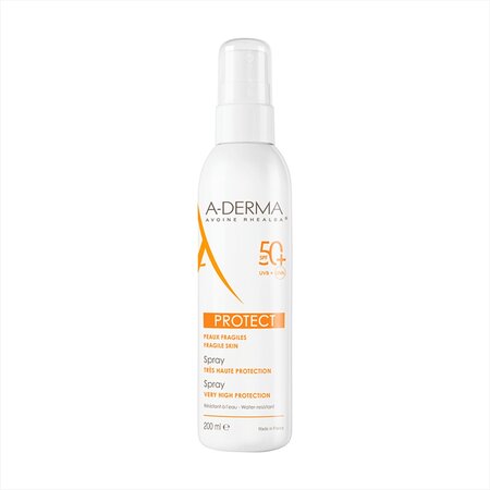 Spray pentru piele sensibila cu SPF 50+ A-Derma Protect, 200 ml, A-Derma