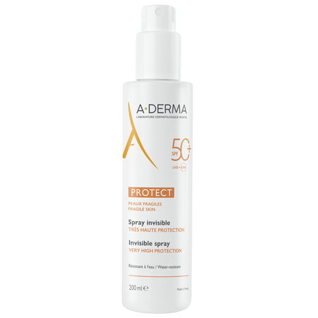 Spray pentru piele sensibila cu SPF 50+ A-Derma Protect, 200 ml, A-Derma