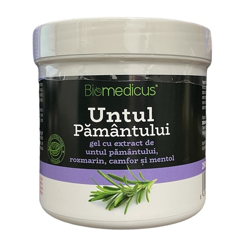 Untul Pamantului gel cu extract de rozmarin, camfor si mentol, 250 ml, Biomedicus