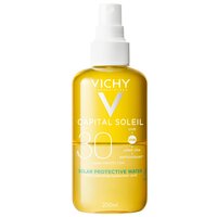 Apa cu acid hialuronic si protectie solara SPF 30 pentru fata si corp Capital Soleil, 200 ml, Vichy