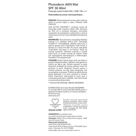 Fluid matifiant și corector Akn Mat SPF30 Photoderm, 40 ml, Bioderma 735750