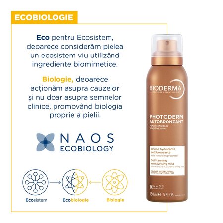 Autobronzant hidratant Brume Photoderm, 150 ml, Bioderma 702398