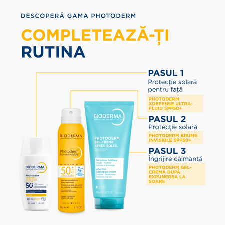 Gel-crema dupa expunerea la soare Photoderm, 200 ml, Bioderma 736545