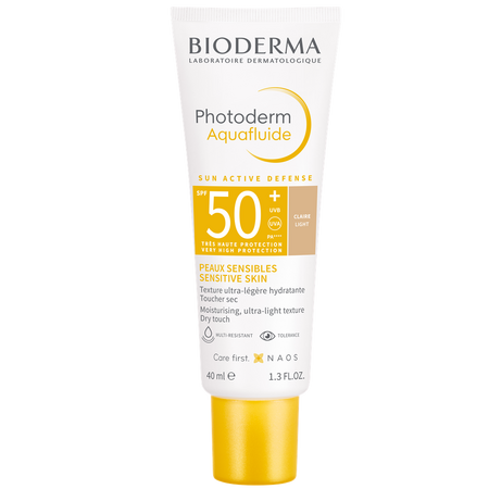 Crema coloranta cu SPF50+ nuanta Claire Light, Aquafluide Photoderm, 40 ml, Bioderma