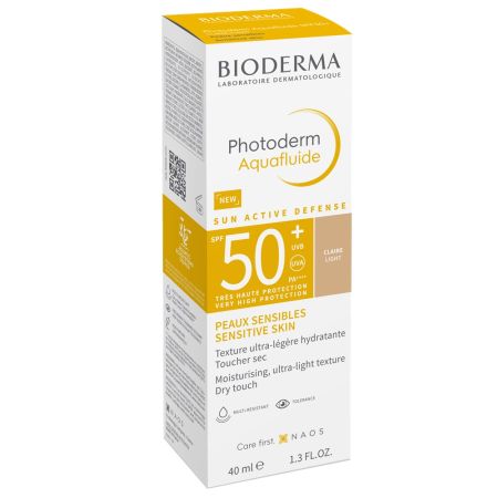 Crema coloranta cu SPF50+ nuanta Claire Light, Aquafluide Photoderm, 40 ml, Bioderma 648446