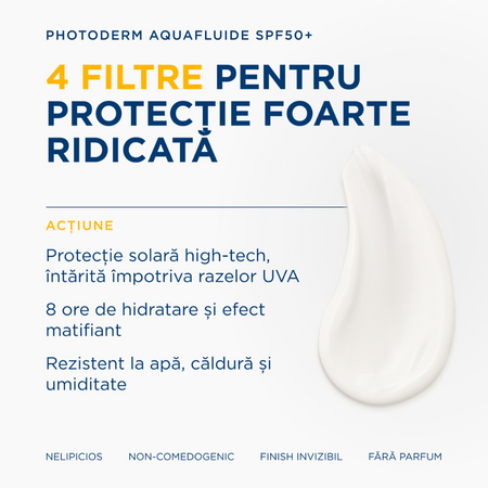 Crema lejera cu SPF50+ Invisible Aquafluide Photoderm, 40 ml, Bioderma 735759