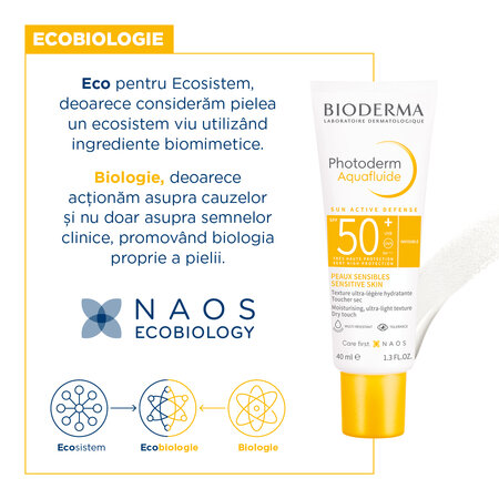 Crema lejera cu SPF50+ Invisible Aquafluide Photoderm, 40 ml, Bioderma 735762