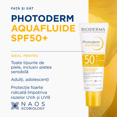 Crema lejera cu SPF50+ Invisible Aquafluide Photoderm, 40 ml, Bioderma 735755