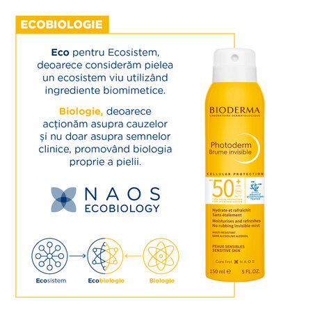 Spray invizibil cu SPF50+ Photoderm Brume, 150 ml, Bioderma 735822