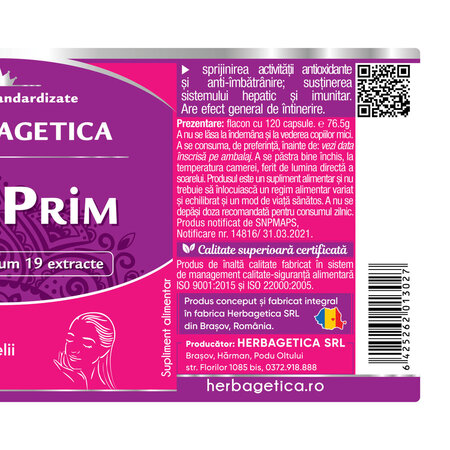 AcnePrim, 120 capsule, Herbagetica 688729