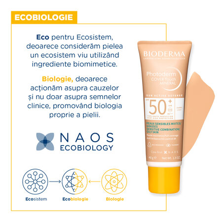 Fluid Cover Touch cu SPF50+ deschis Photoderm, 40 g, Bioderma 735849