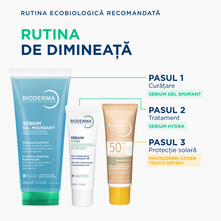 Fluid Cover Touch cu SPF50+ deschis Photoderm, 40 g, Bioderma 735853