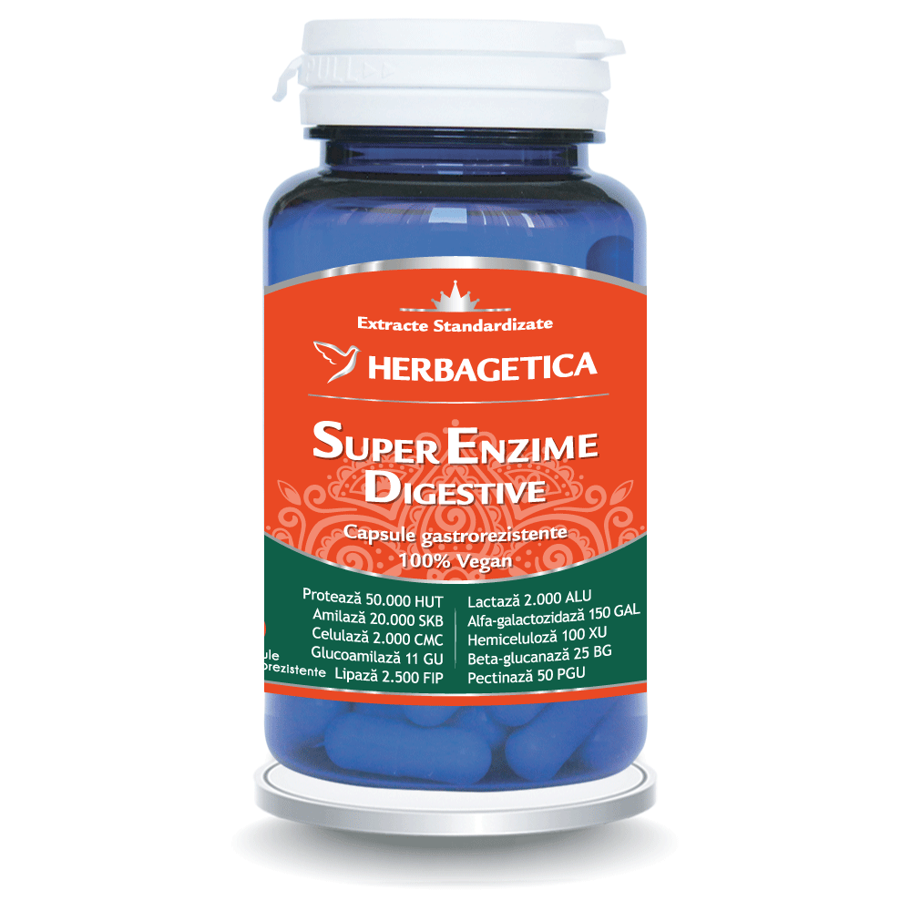 Super Enzime Digestive, 30 capsule, Herbagetica