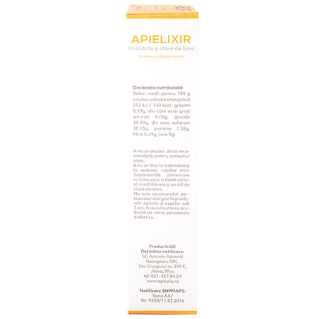 Imunitate si stare de bine Apielixir, 10 fiole x 10 ml, Albina Carpatina 723369