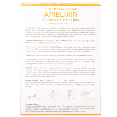 Imunitate si stare de bine Apielixir, 20 fiole x 10 ml, Albina Carpatina 723355