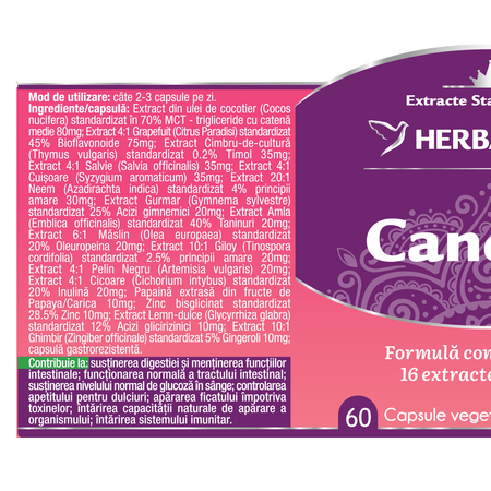 Candida Free, 60 capsule vegetale gastrorezistente, Herbagetica 601123