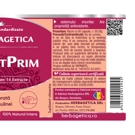 DiabetPrim, 60 capsule, Herbagetica 688719