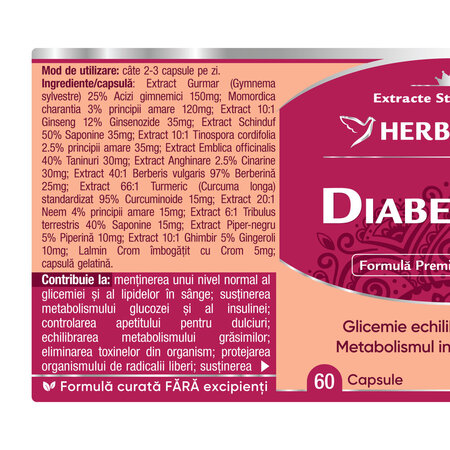 DiabetPrim, 60 capsule, Herbagetica 688720