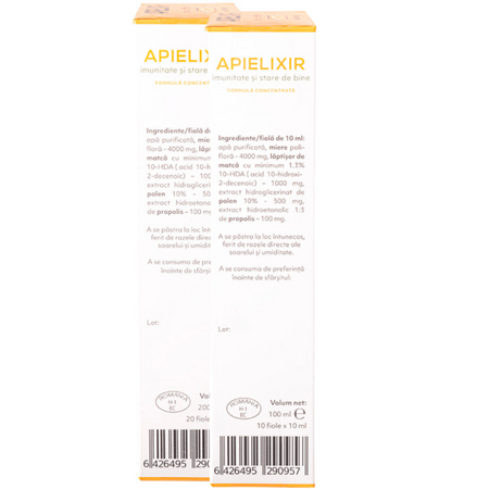 Pachet Apielixir imunitate si stare de bine, 20 + 10 fiole x 10 ml, Albina Carpatina 723184
