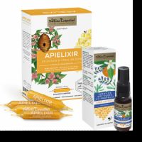Pachet Apielixir imunitate si stare de bine, 20 fiole x 10 ml + Spray de gat forte cu propolis, 20 ml, Albina Carpatina, Albina Carpatina