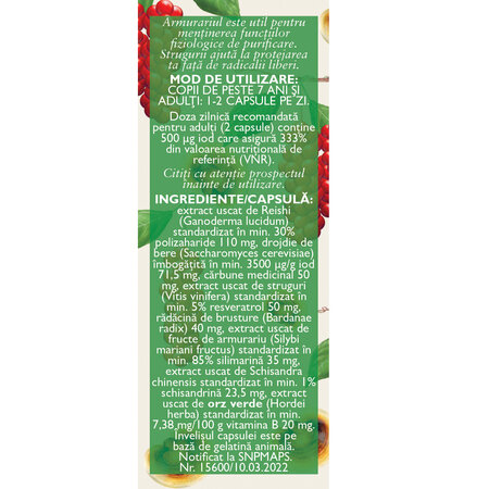 Detoxifiant cu Ganoderma + Iod Natural P137, 60 capsule, Fares 614437