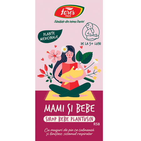 Sirop pentru copii Plantusin Mami si Bebe R58, 100 ml, Fares 614356