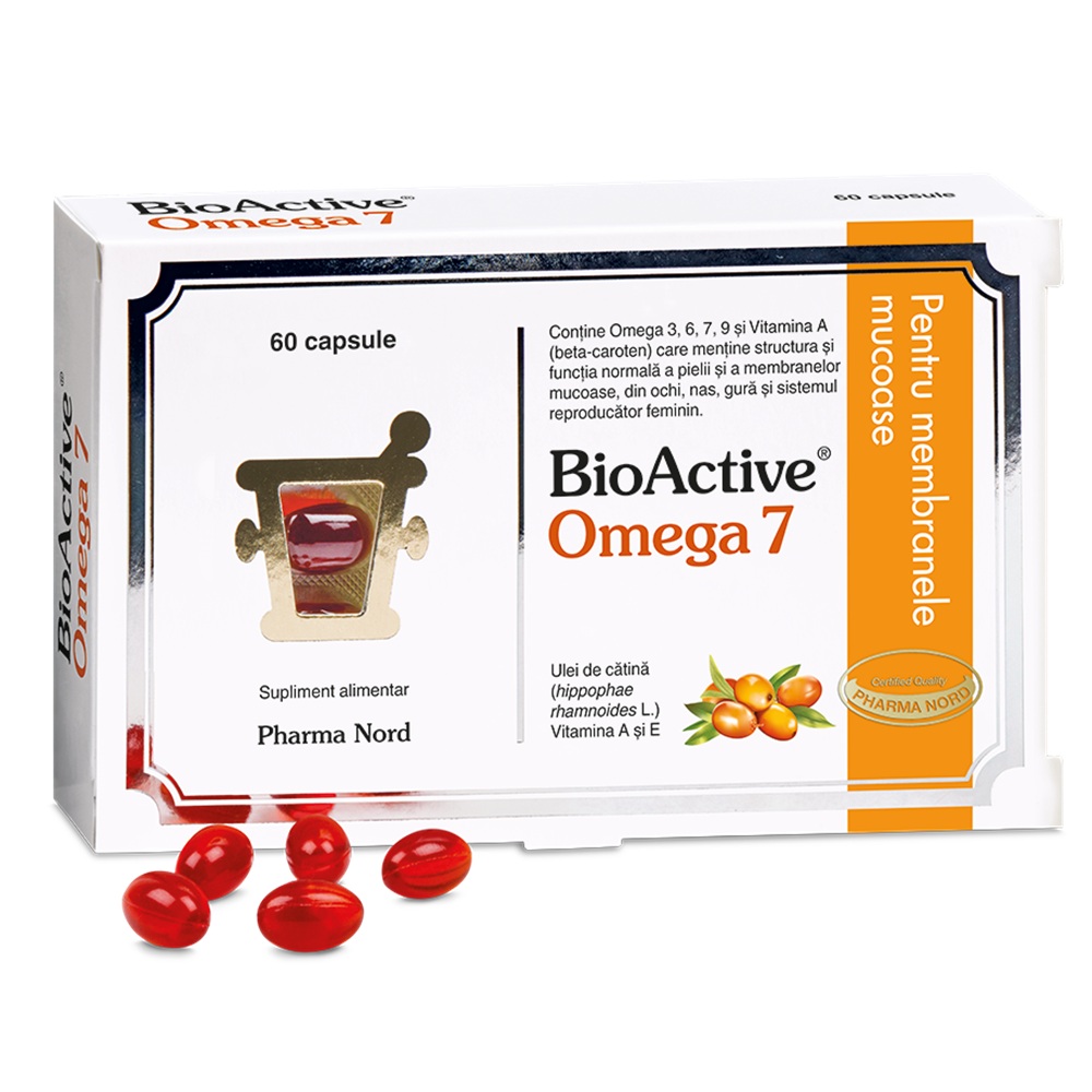 Supliment pentru membranele mucoase BIoActive Omega 7, 60 capsule, Pharma Nord