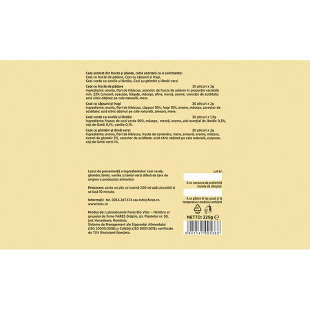 Pachet Ceai Aromafruct, 120 plicuri, Fares 624038